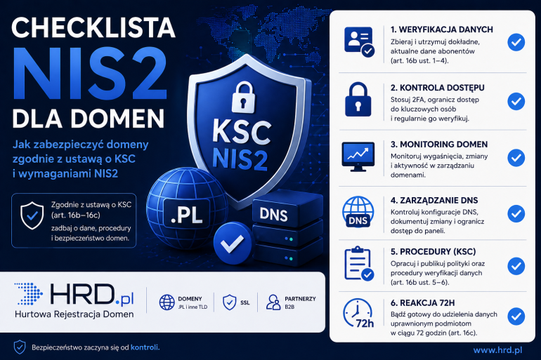 Checklista NIS2 dla domen i DNS – jak zabezpieczyć domeny