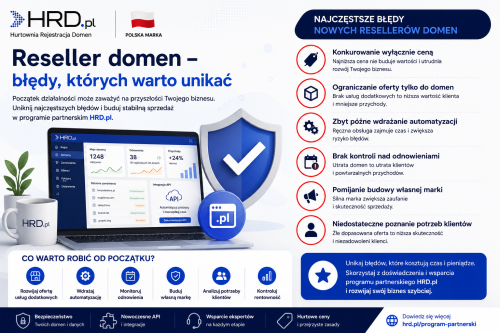 Reseller domen i najczęstsze błędy na początku działalności