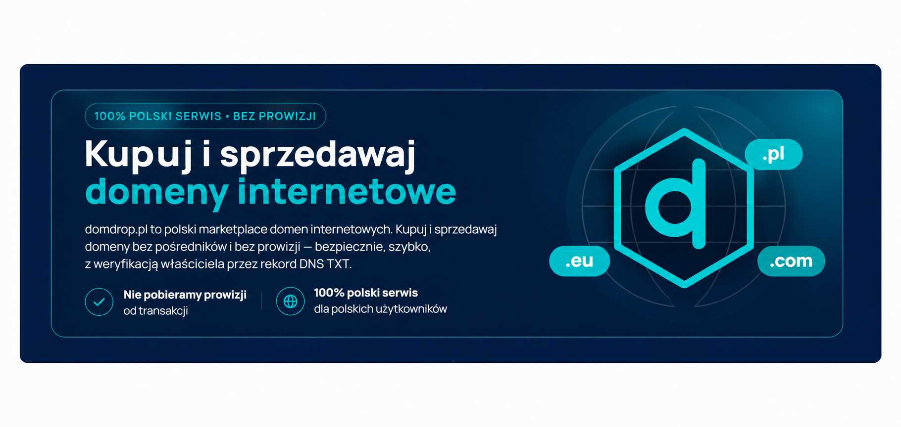 Domdrop.pl – polski marketplace do kupna i sprzedaży domen internetowych bez prowizji